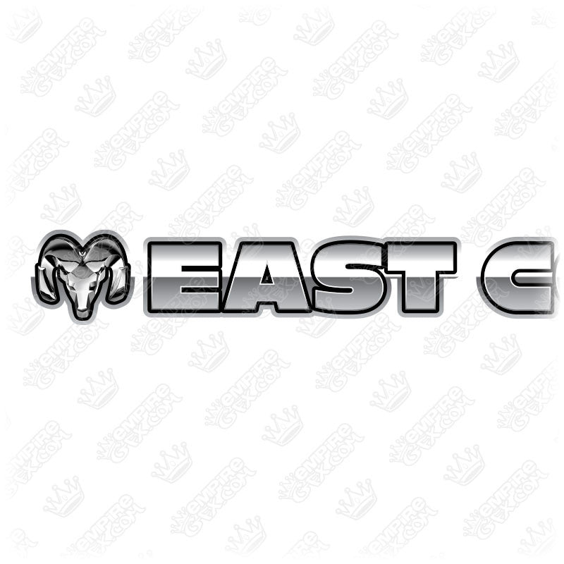East Coast Rams Windshield Sticker